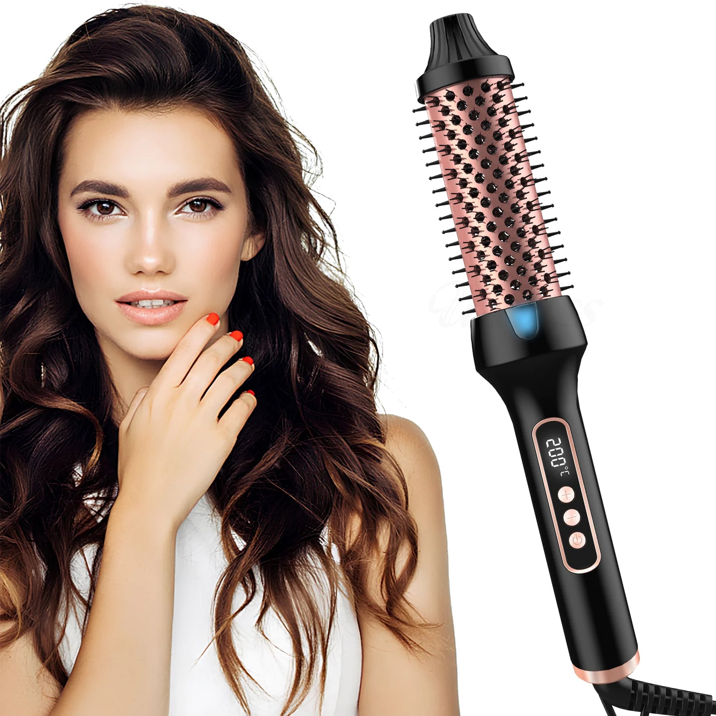 2-in-1 Ionic Hair Straightener & Curler Comb