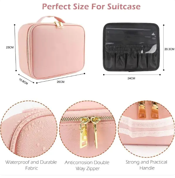 LED Mirror Cosmetic Bag