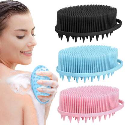 2-in-1 Silicone Body Scrubber & Shampoo Brush